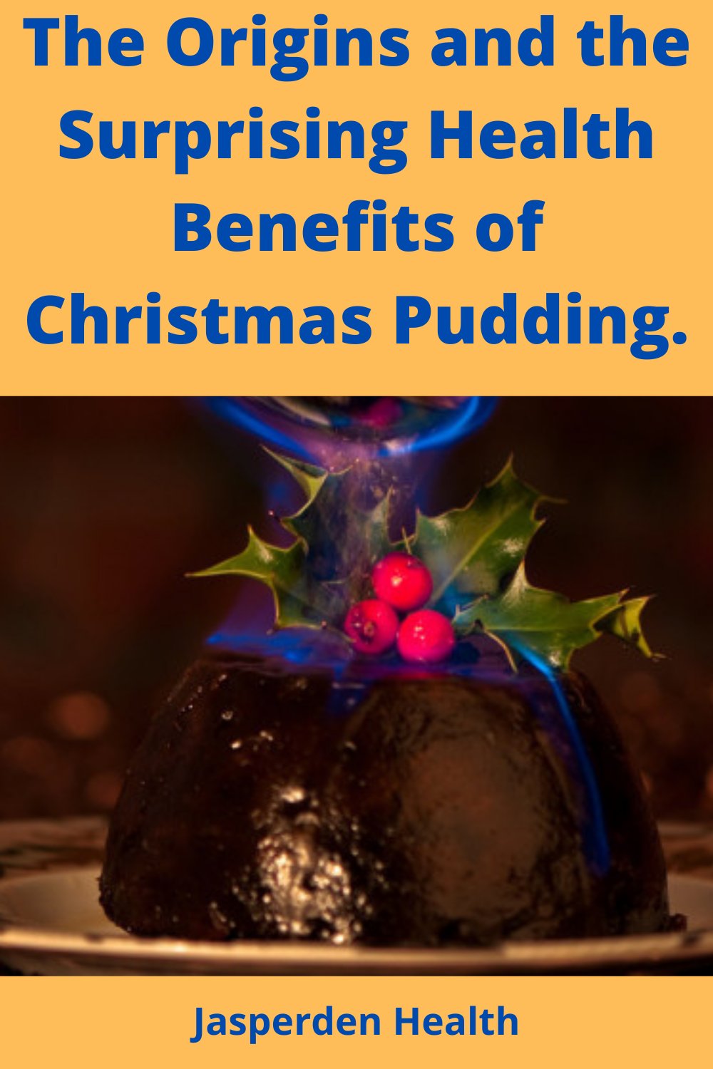 A Christmas pudding with a flame on top.
4 Unexpected health benefits of Christmas pudding.