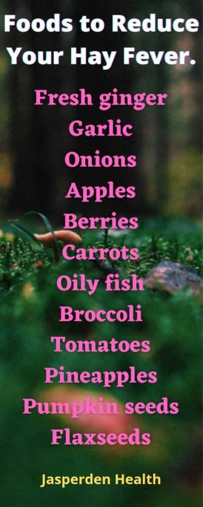 Foods to reduce hay fever symptoms